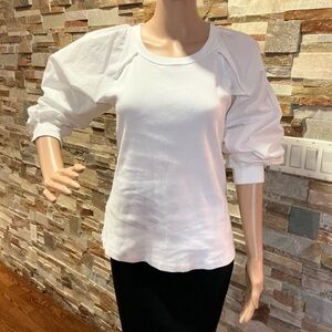 Veronica Beard white Puffy Long Sleeve Top